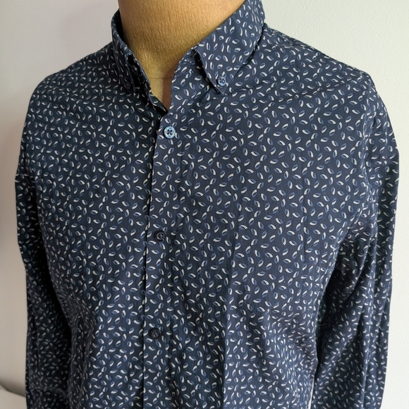 PATRICK ASSARAF Navy Patterned Shirt - Picture 10 of 13